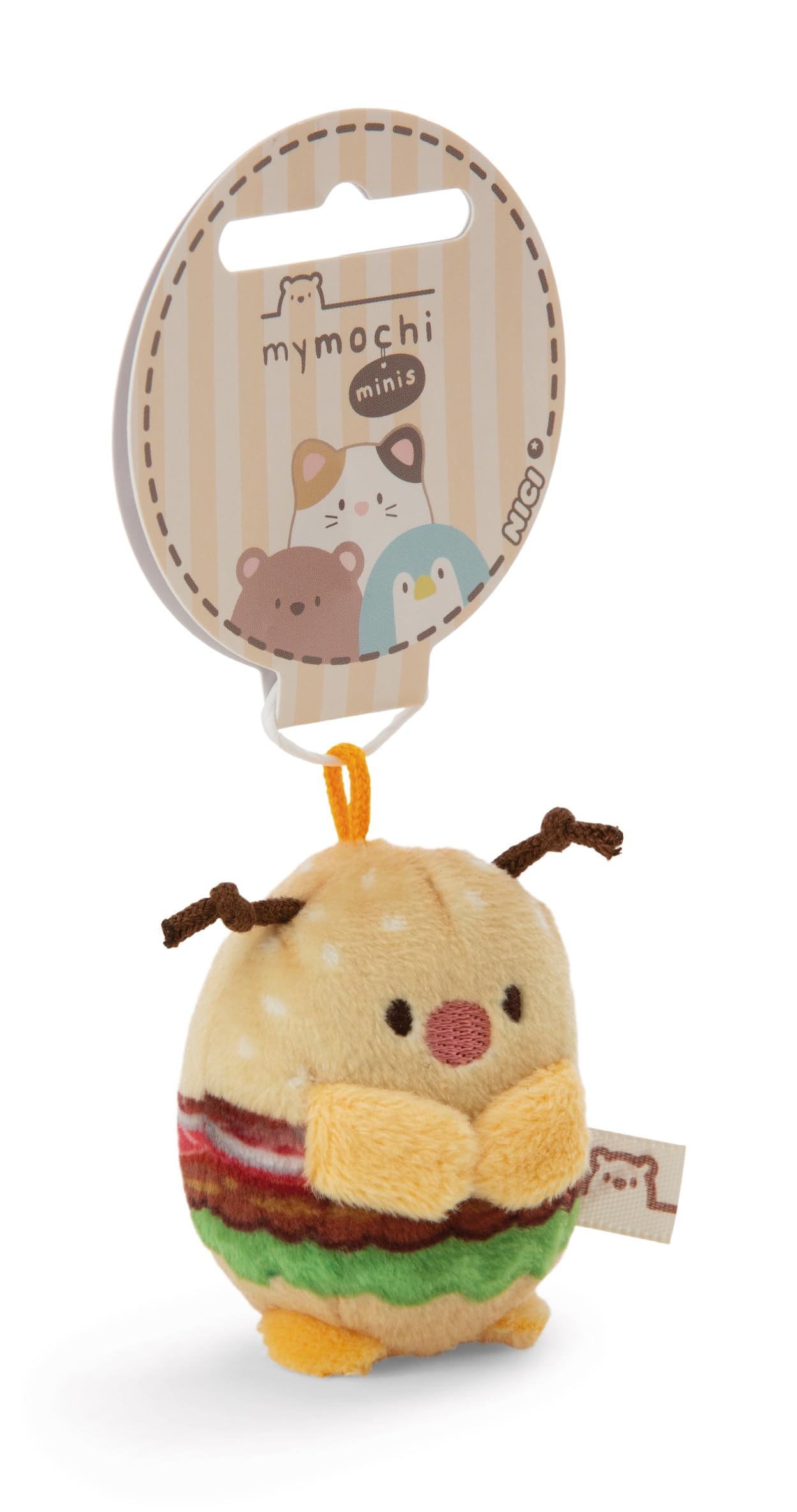NICI My Mochi Cuddly Toy Ladybird Dozz Hamburger 5 cm Beige - Soft